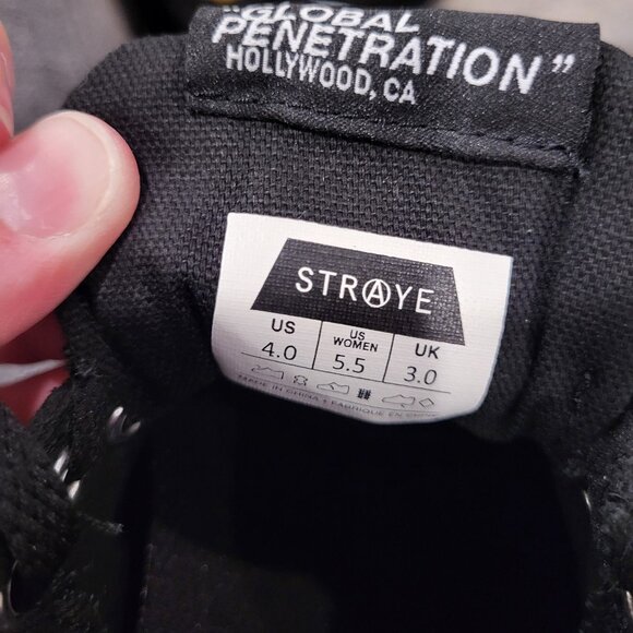 Straye Stanley Suede Low Top Skate Shoe in Black Cream NWOT Mens 4 Womens 5.5 - Picture 9 of 9